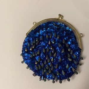 Blue clutch bag